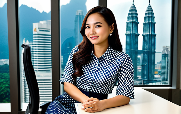 Modern Malaysian Professional**

"A professional Malaysian businesswoman in a modern batik blouse and modest skirt, sitting at a desk in a bright, contemporary office overlooking the Petronas Twin Towers, fully clothed, appropriate attire, safe for work, perfect anatomy, natural proportions, professional photography, high quality, family-friendly. The office should have Malaysian artwork and elements of 'wayfinding' design incorporating local motifs. Focus should be on professionalism and modern Malaysian aesthetic."

**