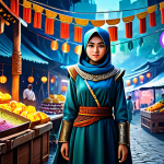 "Event Dalam Permainan" - In-Game Event**

A determined-looking young woman in modest fantasy warrior attire, fully clothed, participating in a vibrant in-game event reminiscent of a "pasar malam" (night market) in Malaysia. She's surrounded by colorful stalls, each overflowing with digital treasures that shimmer like diamonds. The scene is safe for work, family-friendly, and showcases perfect anatomy with natural proportions. Appropriate content, professional digital art.

**