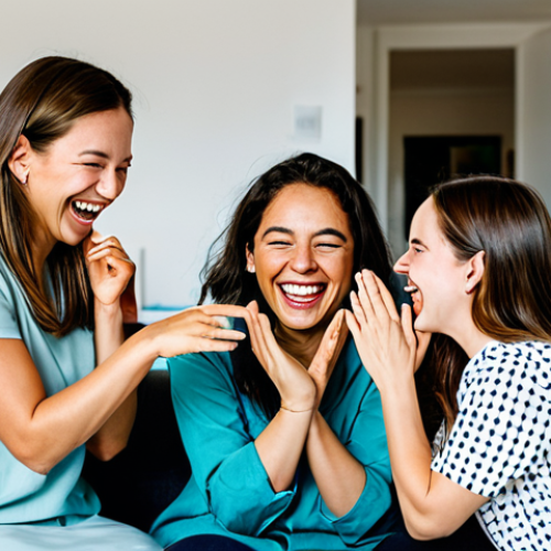 **

"A group of fully clothed friends laughing and playing Lineage together in a brightly lit living room, appropriate attire, safe for work, family-friendly, perfect anatomy, natural proportions, well-formed hands, proper finger count, professional, modest, vibrant colors, detailed background."

**